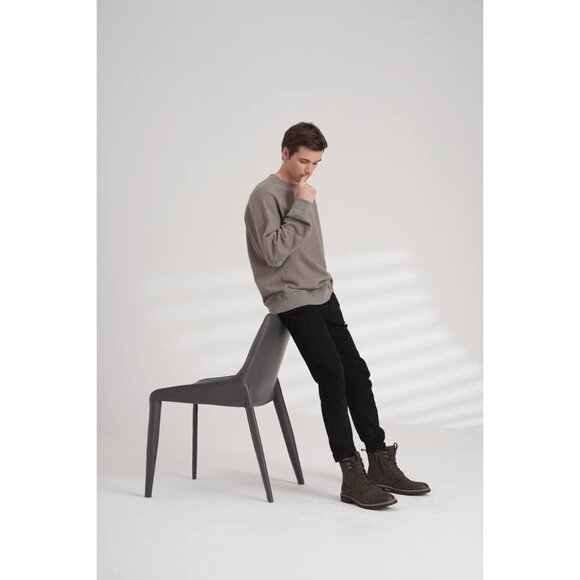 ⚡Men's Dark Brown Lace Up Casual Leather Boots Zipper Fashion Chukka Boot - Picture 9 of 9